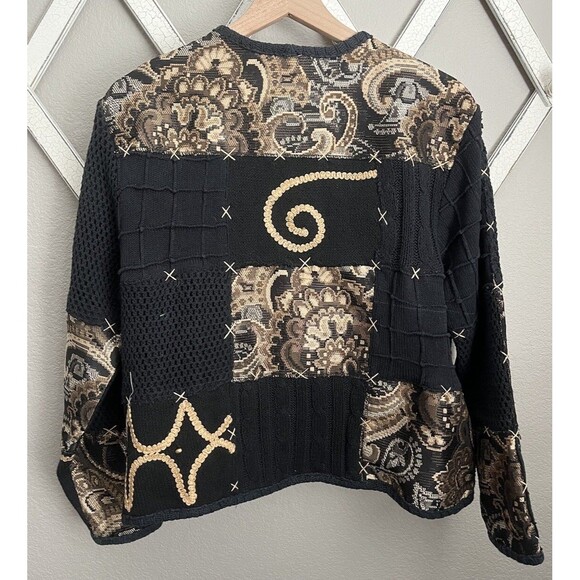 Sandy Starkman Women's L Knit Tapestry Blazer Jacket Buttons - Picture 8 of 10